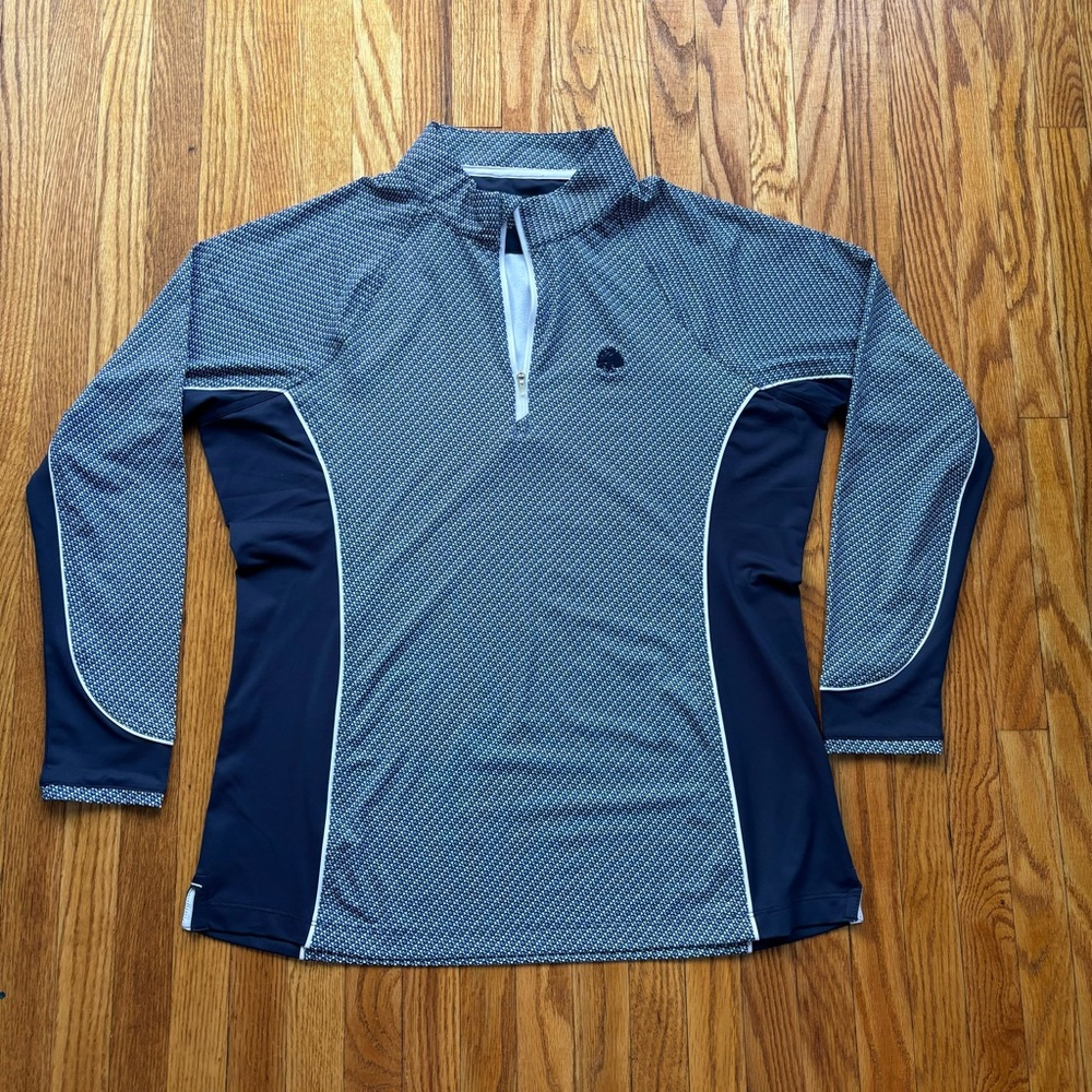 Peter Millar Blue and White golf 1/4 zip